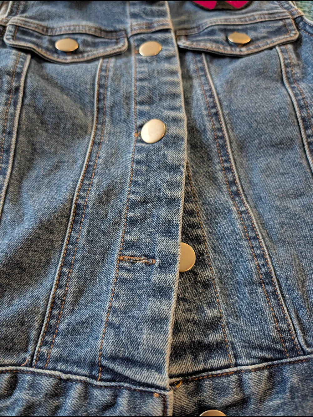 Barbie Dark Blue Denim Vest with Pink Logo Patch